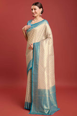 Sky Blue Woven Designer Kanjivaram Silk Saree