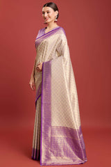 Purple Woven Designer Kanjivaram Silk Saree