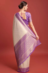 Purple Woven Designer Kanjivaram Silk Saree