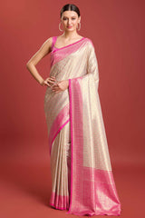 Pink Woven Designer Kanjivaram Silk Saree