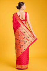 Red Paithani Silk Weaving Saree