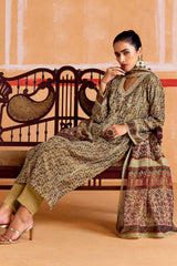 Yellow Printed Pure Muslin Salwar Suit