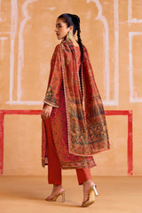 Orange Printed Pure Muslin Salwar Suit