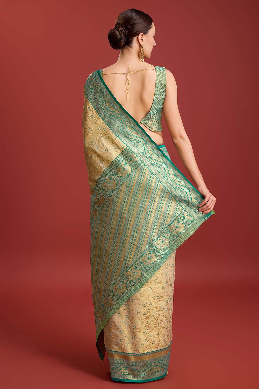 Beige Weaving Banarasi Silk Saree