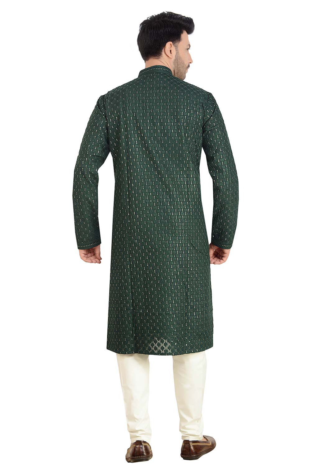 Bottle Green Georgette Kurta Pajama