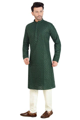 Bottle Green Georgette Kurta Pajama