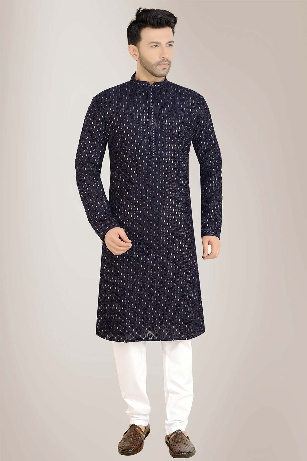 Blue Georgette Kurta Pajama