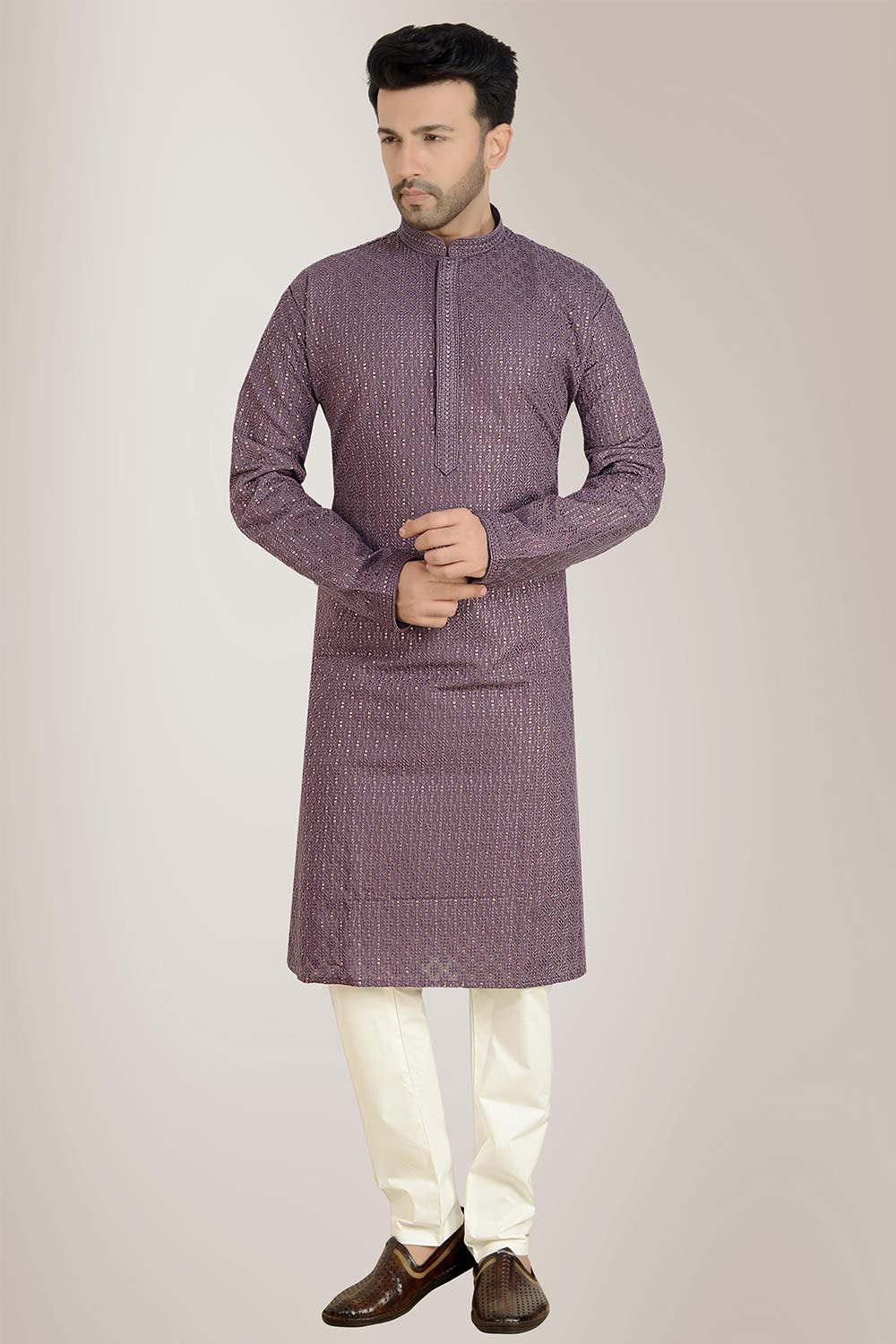 Purple Georgette Kurta Pajama