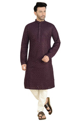 Wine Georgette Kurta Pajama