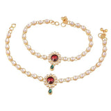 Traditional Gold Plated Kundan Payal Anklets Jewellery For Womens And Girls