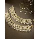 Gold Plated Bridal Kundan Anklets For Womens