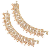 Gold Plated Bridal Kundan Anklets For Womens