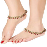 Gold Plated Traditional Kundan Anklets For Womens