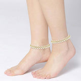 Traditional Gold Plated Kundan Pearl Payal Anklets Jewellery For Womens And Girls