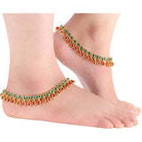 Traditional Gold Plated Kundan Payal Anklets Jewellery For Womens And Girls