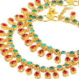 Traditional Gold Plated Kundan Payal Anklets Jewellery For Womens And Girls