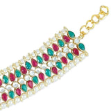 Traditional Alloy Gold Plated Kundan Pearl Payal Anklet For Womens