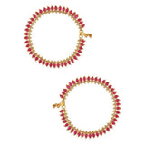 Gold Plated Traditional Stone Studded Adjustable Anklets And Payal For Girls And Womens