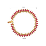 Gold Plated Traditional Stone Studded Adjustable Anklets And Payal For Girls And Womens