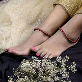 Adjustable Pearl Beads Payal Anklets Jewellery For Womens And Girls