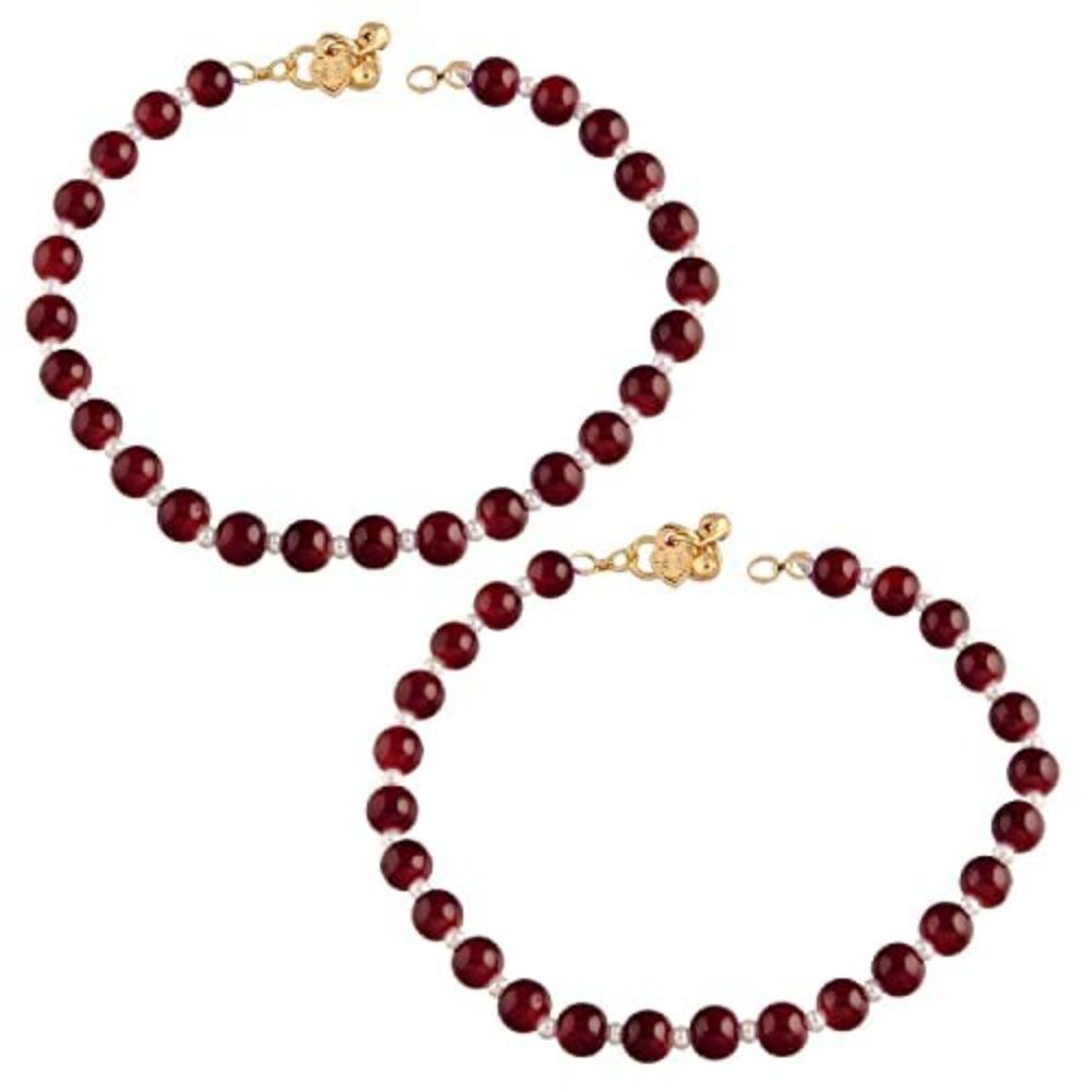 Adjustable Pearl Beads Payal Anklets Jewellery For Womens And Girls