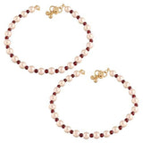 Adjustable Pearl Beads Payal Anklets Jewellery For Womens And Girls