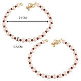 Adjustable Pearl Beads Payal Anklets Jewellery For Womens And Girls