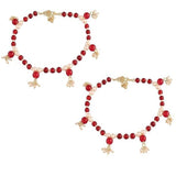 Adjustable Pearl Beads Payal Anklets Jewellery For Womens And Girls