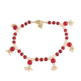 Adjustable Pearl Beads Payal Anklets Jewellery For Womens And Girls