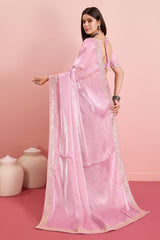 Pink Jimmy Choo Embroidered Saree