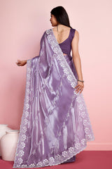 Purple Jimmy Choo Embroidered Saree