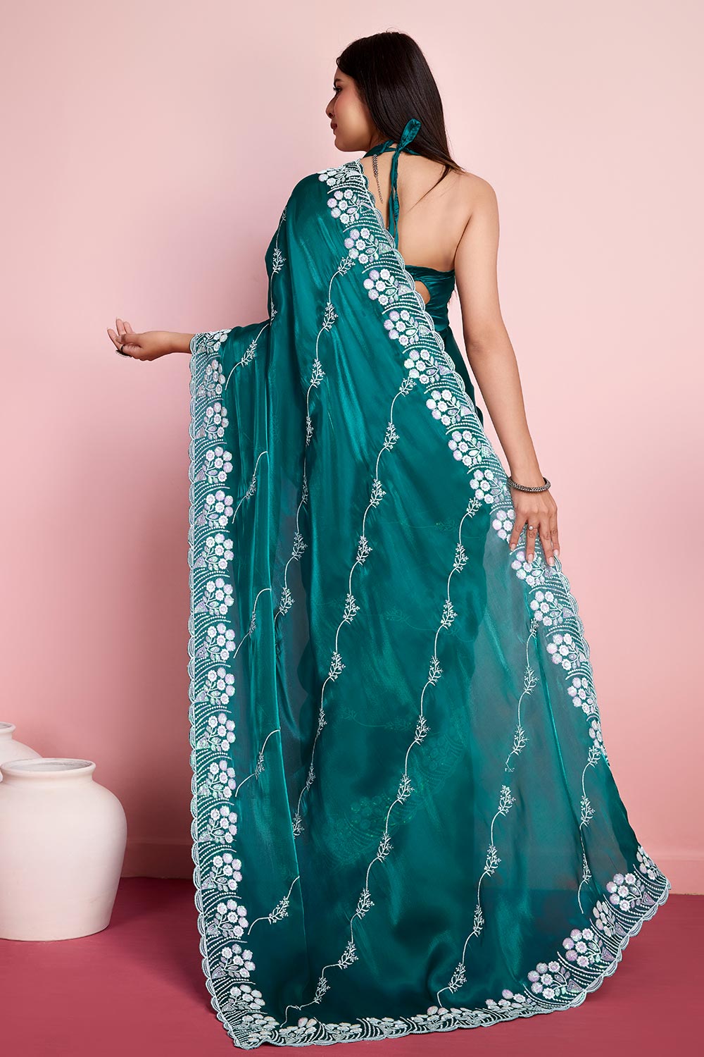 Rama Jimmy Choo Embroidered Saree