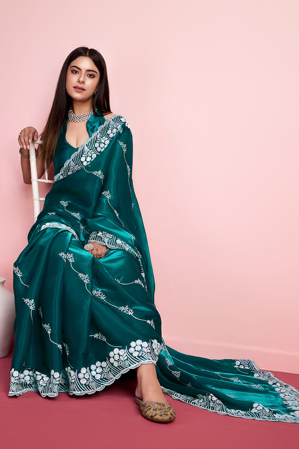 Rama Jimmy Choo Embroidered Saree