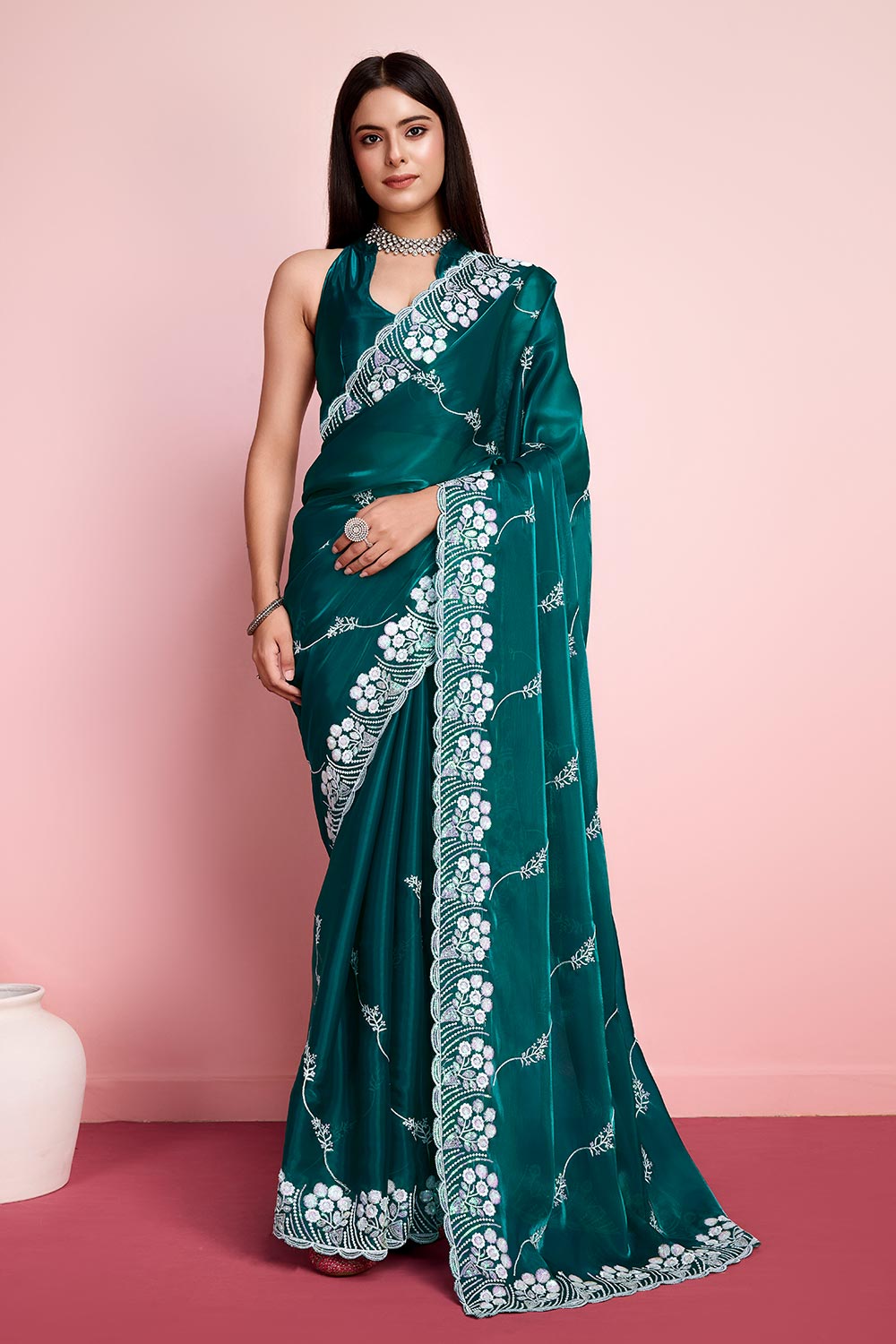 Rama Jimmy Choo Embroidered Saree