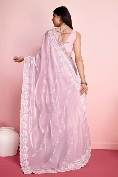 Pink Jimmy Choo Embroidered Saree