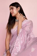 Pink Jimmy Choo Embroidered Saree