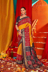 Gold Tussar Silk Woven Saree