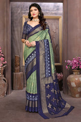 Hazel Green Cotton Silk Woven Saree