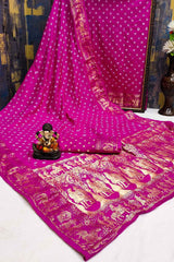 Pink Dola Silk Woven Design Saree