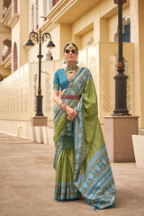 Mahendi Silk Printed Saree