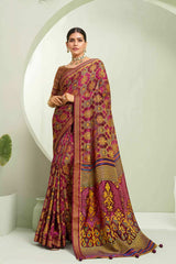 Brown Printed Georgette Saree