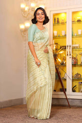 Yellow Embroidered Organza Saree