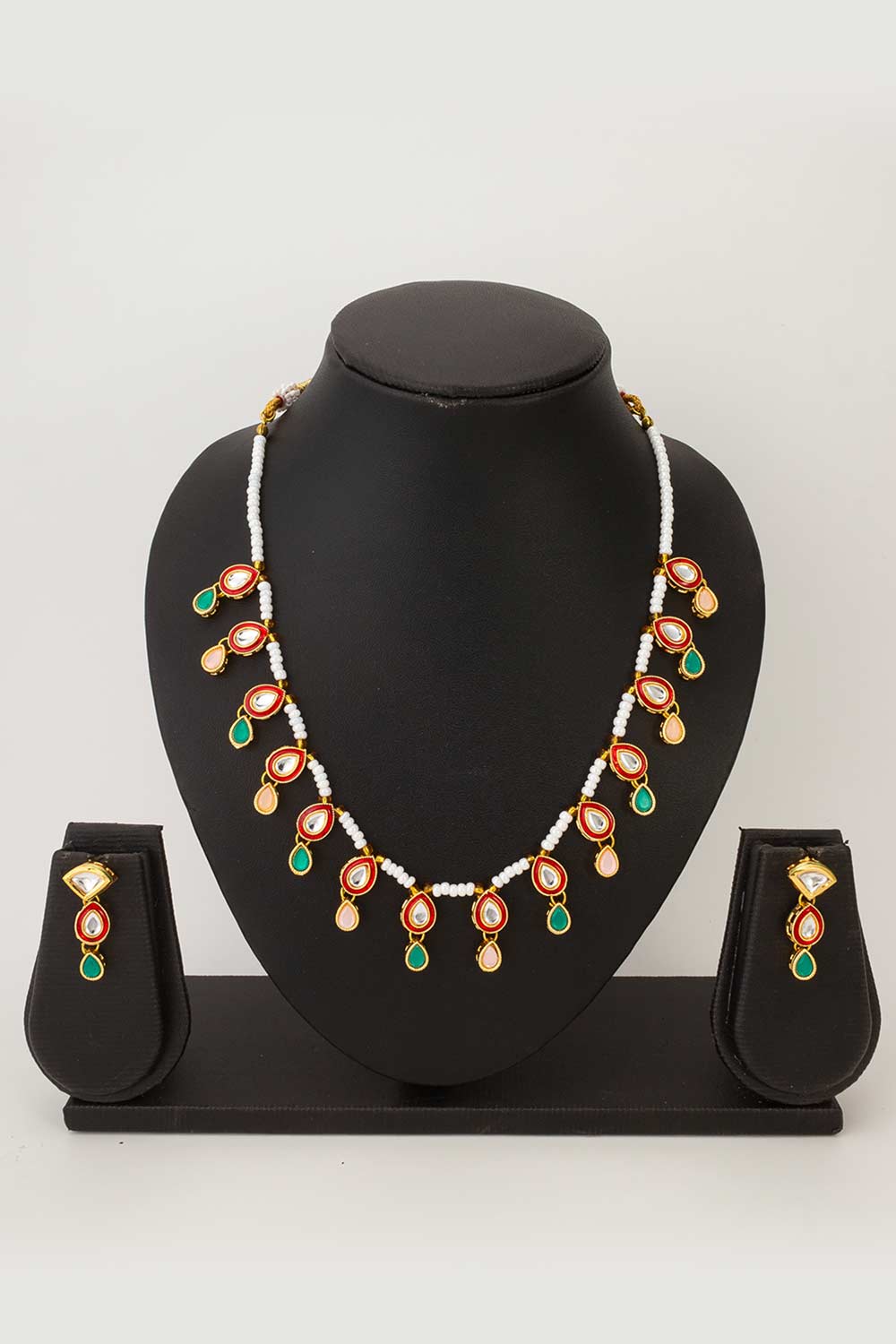 Multi-Color Kundan Brass Necklace