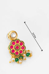 Green Artificial Pearl & kundan Brass Necklace