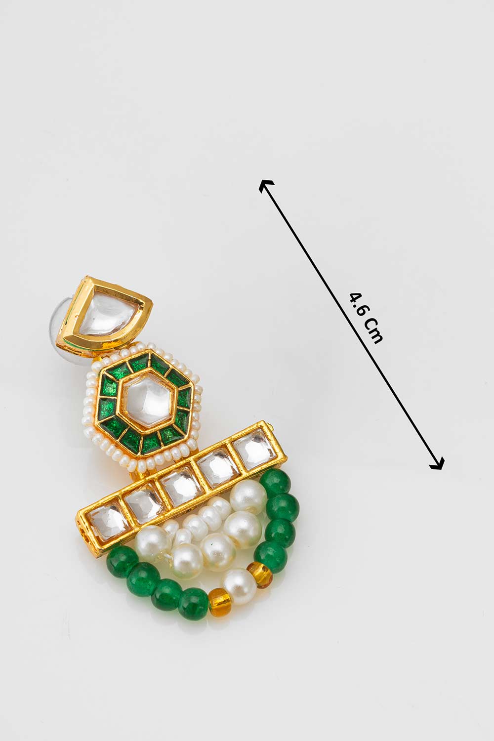 Green Artificial Pearl & kundan Brass Necklace