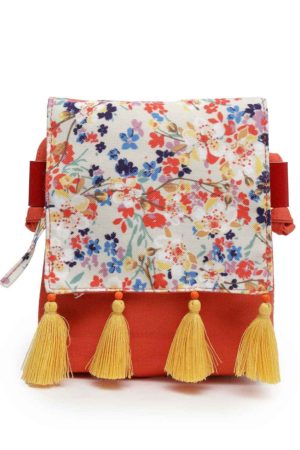 Lush Red And Multi Floral Printed Polycotton Sling Bag