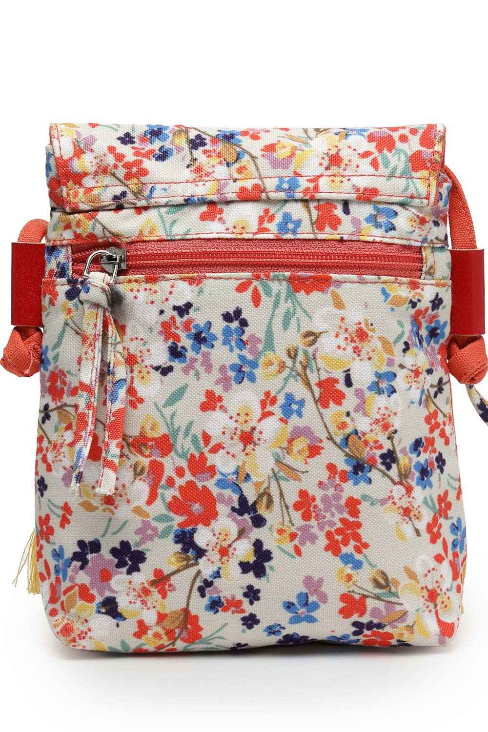 Lush Red And Multi Floral Printed Polycotton Sling Bag