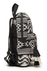 Black Jacquard Cotton Backpack