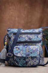 Lush Grey And Multi Floral Printed Polycotton Sling Bag