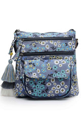 Lush Grey And Multi Floral Printed Polycotton Sling Bag